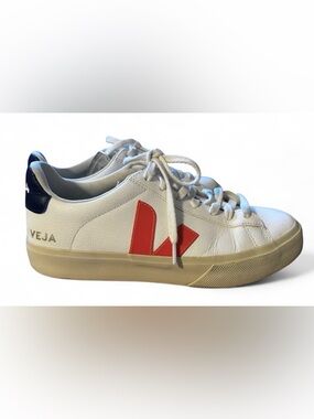 Veja Campo Leather White Orange FLUO Women’s Size US 8
